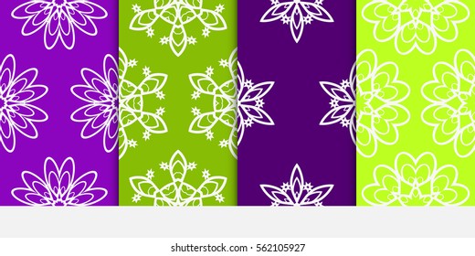 set of modern flower pattern. Seamless. vector illustration. spring color. for invitation, background, wallpaper