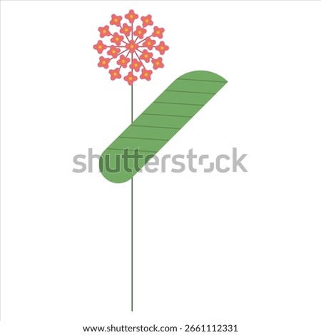 Set of modern flowers in flat geometric style. Collection floral icons in folk style. Perfect for poster, card, print for spring summer holiday,