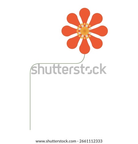 Set of modern flowers in flat geometric style. Collection floral icons in folk style. Perfect for poster, card, print for spring summer holiday,