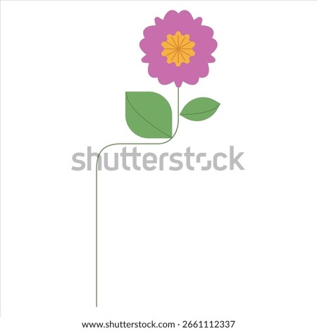 Set of modern flowers in flat geometric style. Collection floral icons in folk style. Perfect for poster, card, print for spring summer holiday,