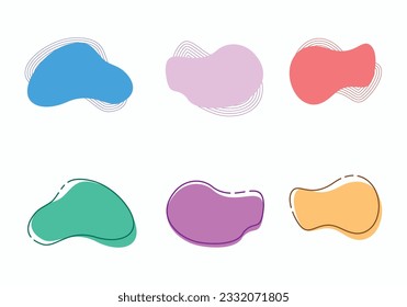 set of modern fluid blob shapes design