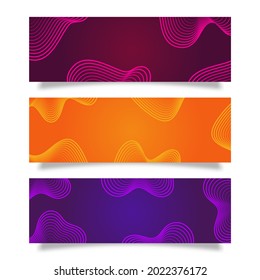Set of Modern Fluid Gradient Colors Abstract Background, Abstract Colorful Banner Design Template