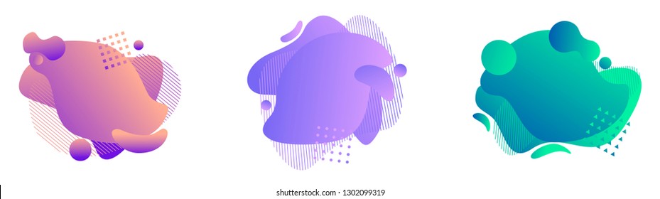 Set of modern fluid gradient shape. Eps 10.
