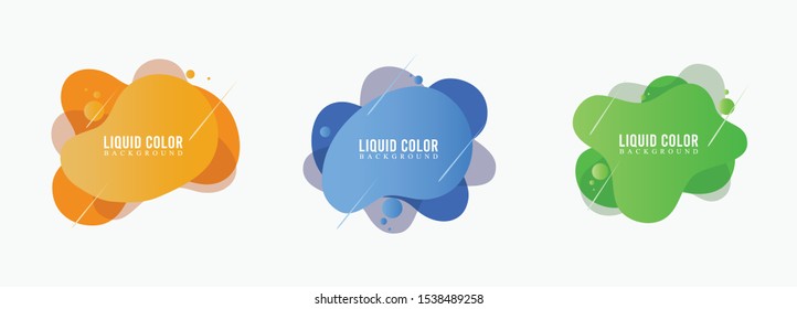 set of modern fluid liquid gradient color vector, modern abstract vector banner set, liquid color background