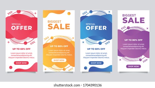 A set of modern fluid promotion banner template. it is perfect for flash sale, special offer promotion banner.