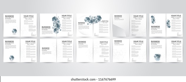 Set of modern flyer background with white space. Vector illustration.