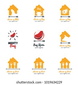 Set of Modern Food Logo Template Vector Illustration. Creative Restaurant and Cafe Logo Vector