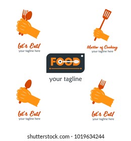 Set of Modern Food Logo Template Vector Illustration. Creative Food and Cooking Business Logo