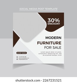 Set of Modern furniture sale social media post banner template
