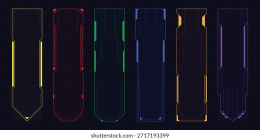 Conjunto de paneles de interfaz modernos y futuristas