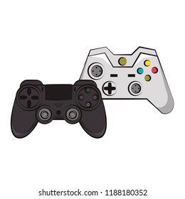 Set of modern gamepads