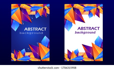 Set of modern geometric colorful design for poster, flyer cover. Style composition of spiky rays and lines surrounding place for text