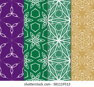 set of Modern geometric, floral seamless pattern. vector illustration. for invitation, fabric, wallpaper