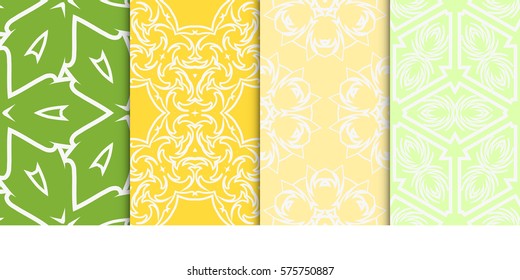 set of modern geometric pattern. seamless floral ornament. vector illustration. for design, wallpaper, textile, fabric