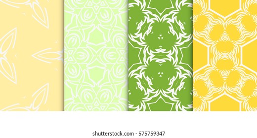 set of modern geometric pattern. seamless floral ornament. vector illustration. for design, wallpaper, textile, fabric