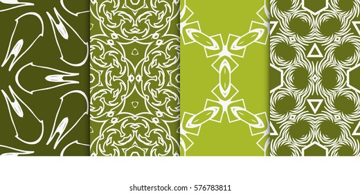 set of modern geometric pattern. seamless floral ornament. vector illustration. for design, wallpaper, textile, fabric