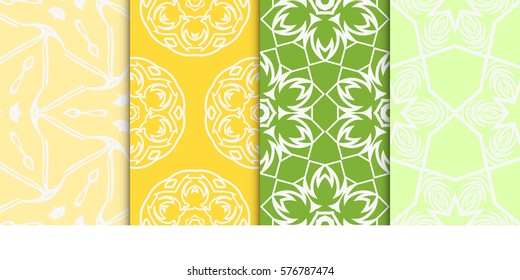 set of modern geometric pattern. seamless floral ornament. vector illustration. for design, wallpaper, textile, fabric