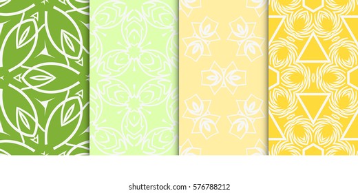 set of modern geometric pattern. seamless floral ornament. vector illustration. for design, wallpaper, textile, fabric