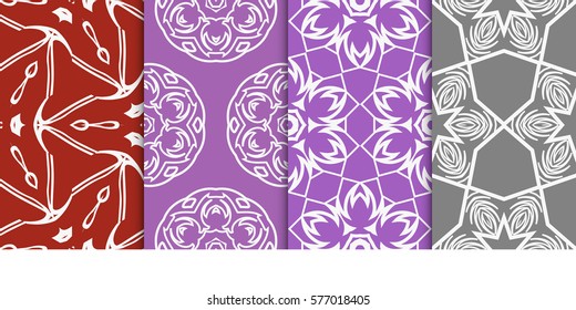 set of modern geometric pattern. seamless floral ornament. vector illustration. for design, wallpaper, textile, fabric