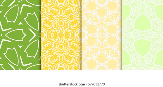 set of modern geometric pattern. seamless floral ornament. vector illustration. for design, wallpaper, textile, fabric