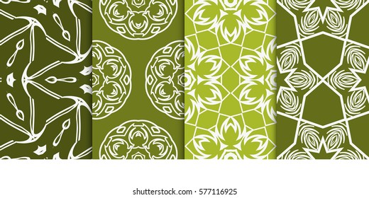 set of modern geometric pattern. seamless floral ornament. vector illustration. for design, wallpaper, textile, fabric