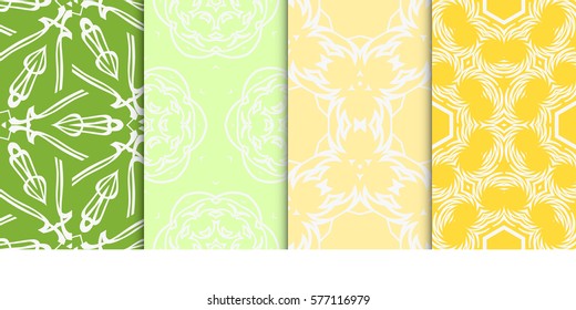 set of modern geometric pattern. seamless floral ornament. vector illustration. for design, wallpaper, textile, fabric