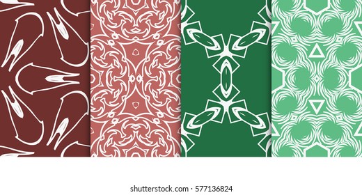 set of modern geometric pattern. seamless floral ornament. vector illustration. for design, wallpaper, textile, fabric