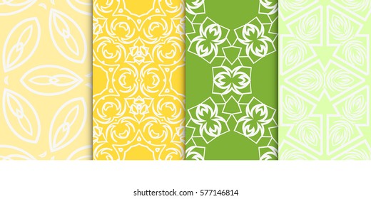 set of modern geometric pattern. seamless floral ornament. vector illustration. for design, wallpaper, textile, fabric