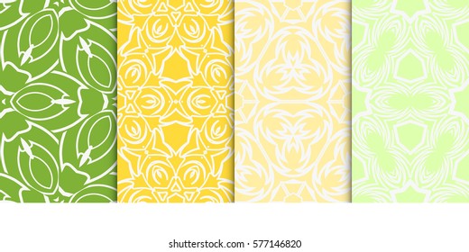 set of modern geometric pattern. seamless floral ornament. vector illustration. for design, wallpaper, textile, fabric