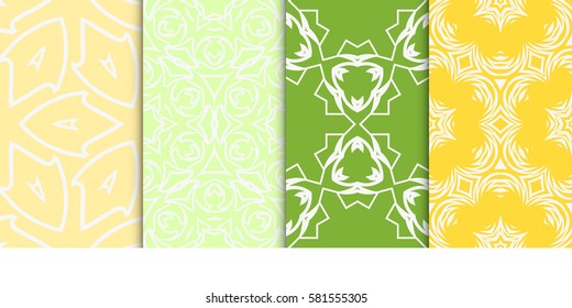 set of modern geometric pattern. seamless floral ornament. vector illustration. for design, wallpaper, textile, fabric