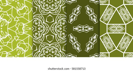 set of modern geometric pattern. seamless floral ornament. vector illustration. for design, wallpaper, textile, fabric