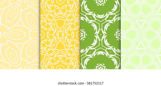 set of modern geometric pattern. seamless floral ornament. vector illustration. for design, wallpaper, textile, fabric