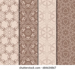 set of modern geometric pattern. Seamless vector illustration. for interior design, printing, wallpaper, fill pattern. skin tone color