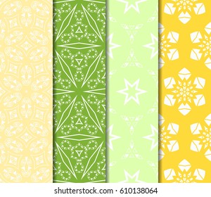 set of modern geometric pattern of small square and triangular elements. vector illustration