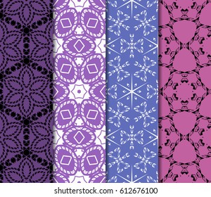 set of modern geometric pattern of small square and triangular elements. vector illustration
