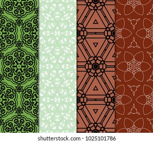 set of modern geometric pattern. vector illustration. for fashion design, interior, wallpaper, cover book, scrapbooking