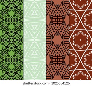 set of modern geometric pattern. vector illustration. for fashion design, interior, wallpaper, cover book, scrapbooking