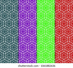 Set of Modern Geometric Pattern. Vector illustration. For fabric, textile, interior, print.
