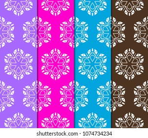 Set of Modern Geometric Pattern. Vector illustration. For fabric, textile, interior, print.