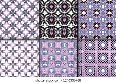 Set of Modern Geometric Pattern. Vector illustration. For fabric, textile, bandana, scarg, colored print.