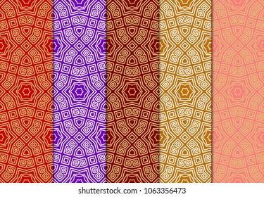 set of modern geometric seamless pattern art deco background. Luxury texture for wallpaper, invitation. Vector illustration.