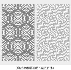 set of modern geometric seamless pattern. vector illustration. yellow, red, grey color. for design invitation, interior wallpaper, cover card