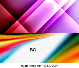 Conjunto de formas geométricas modernas de fondo abstracto. Ilustraciones vectoriales para portadas, pancartas, volantes y carteles y otros