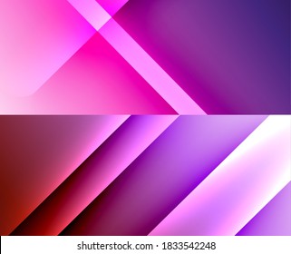 Set of modern geometric shapes abstract backgrounds. Vector illustrations for covers, banners, flyers and posters and other