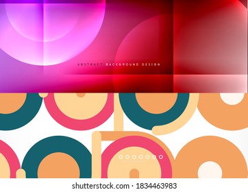 Set of modern geometric shapes abstract backgrounds. Vector illustrations for covers, banners, flyers and posters and other