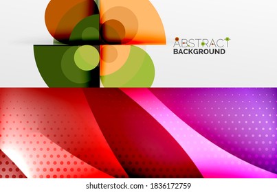 Set of modern geometric shapes abstract backgrounds. Vector illustrations for covers, banners, flyers and posters and other