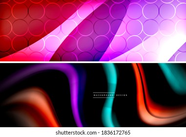 Set of modern geometric shapes abstract backgrounds. Vector illustrations for covers, banners, flyers and posters and other