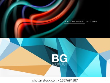 Conjunto de formas geométricas modernas de fondo abstracto. Ilustraciones vectoriales para portadas, pancartas, volantes y carteles y otros