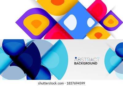 Set of modern geometric shapes abstract backgrounds. Vector illustrations for covers, banners, flyers and posters and other