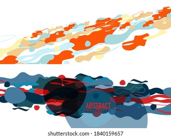 Conjunto de formas geométricas modernas de fondo abstracto. Ilustraciones vectoriales para portadas, pancartas, volantes y carteles y otros
